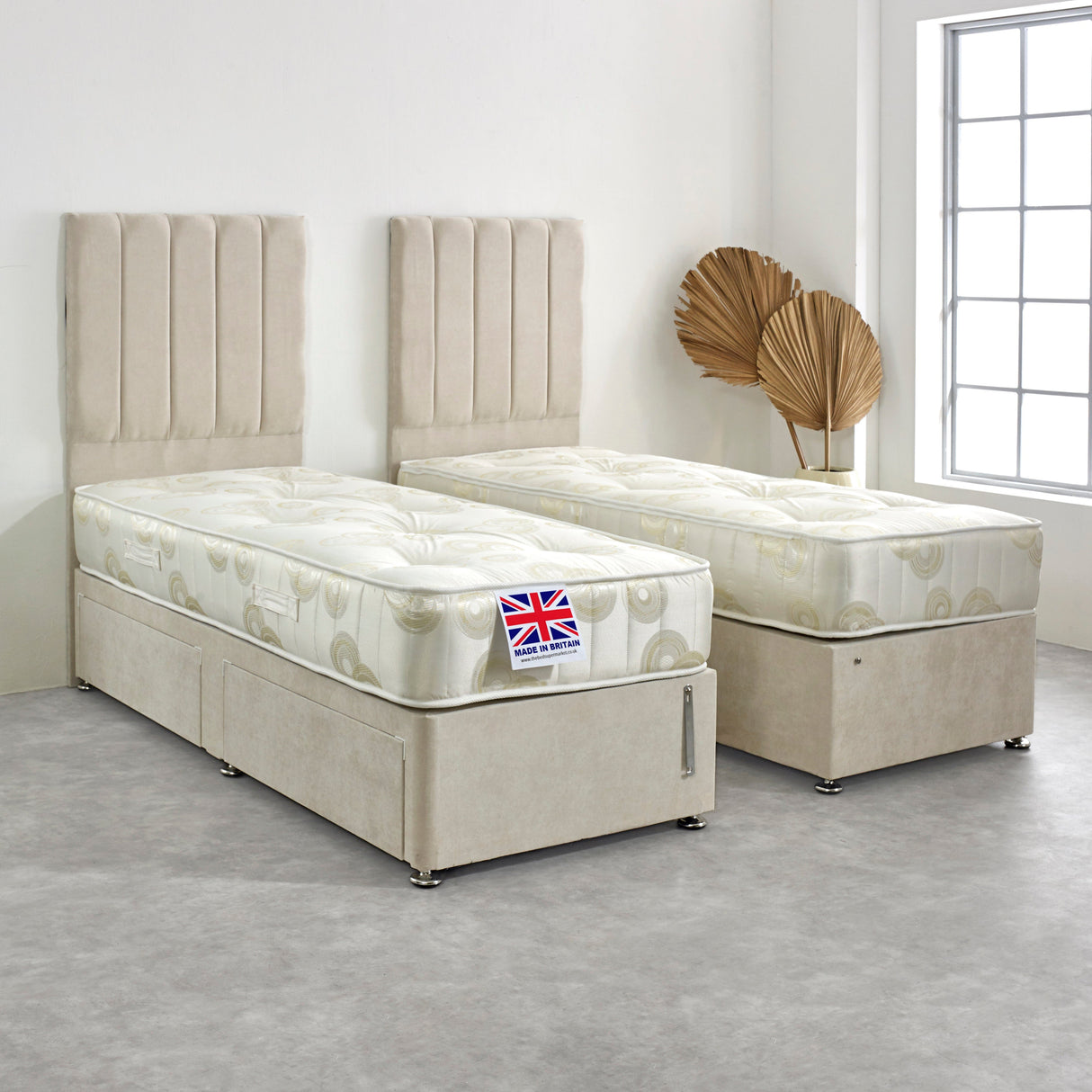 Banbury Zip and Link Cotton Damask Coil Sprung Mattress