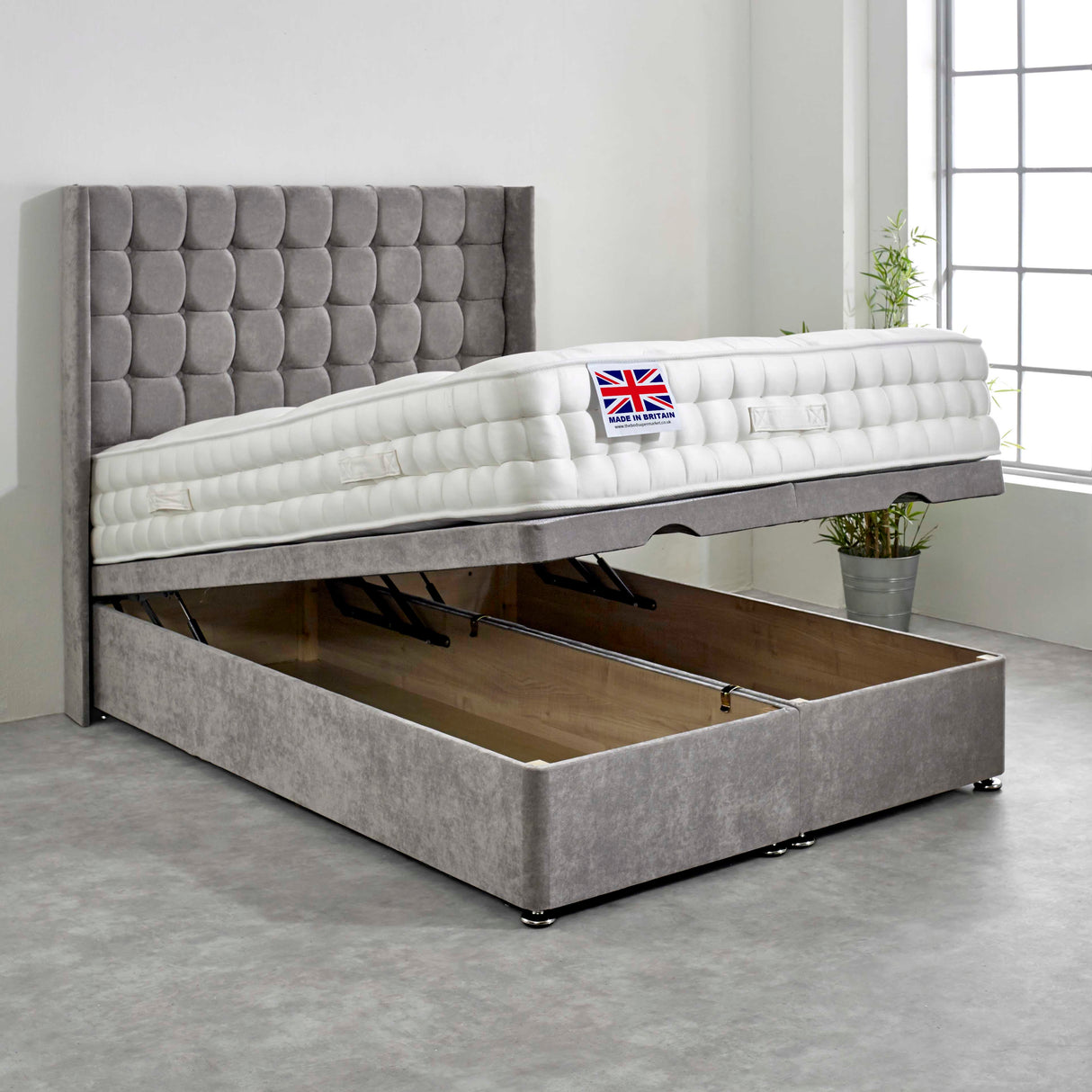 Gloucester Pocket Natural Hand Stitched Ottoman Bed Set