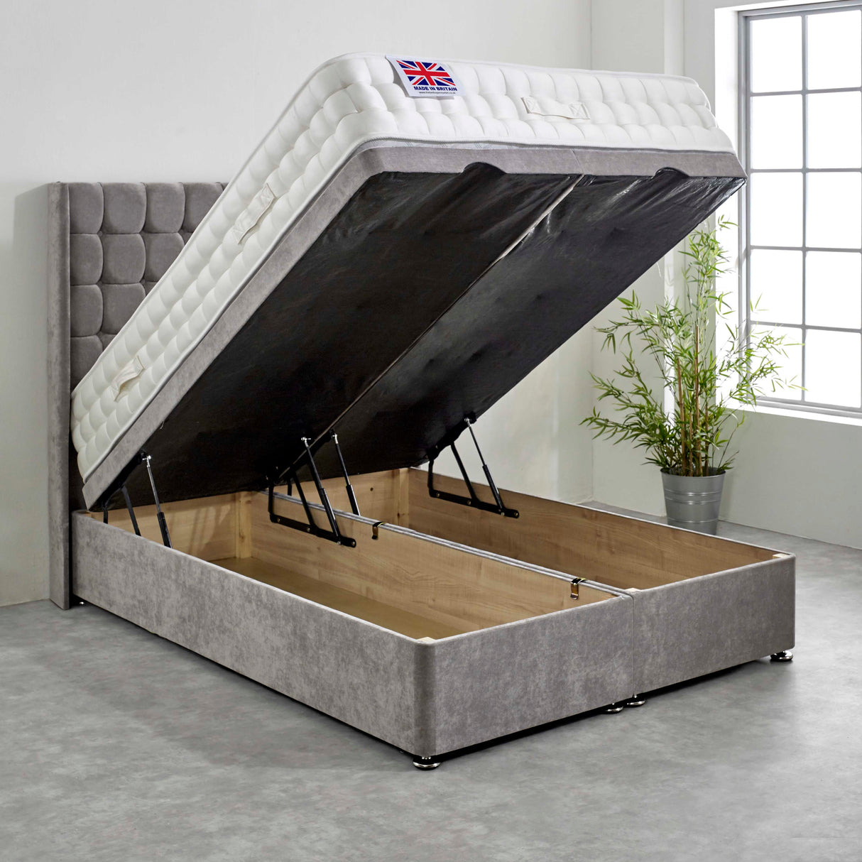 Gloucester Pocket Natural Hand Stitched Ottoman Bed Set