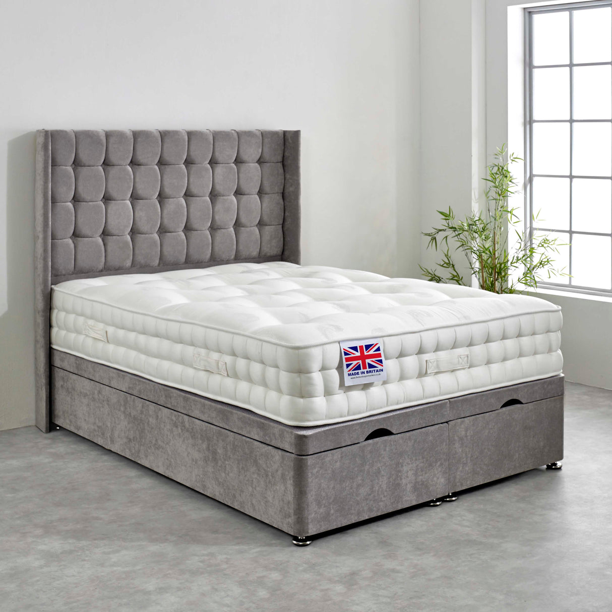 Gloucester Pocket Natural Hand Stitched Ottoman Bed Set