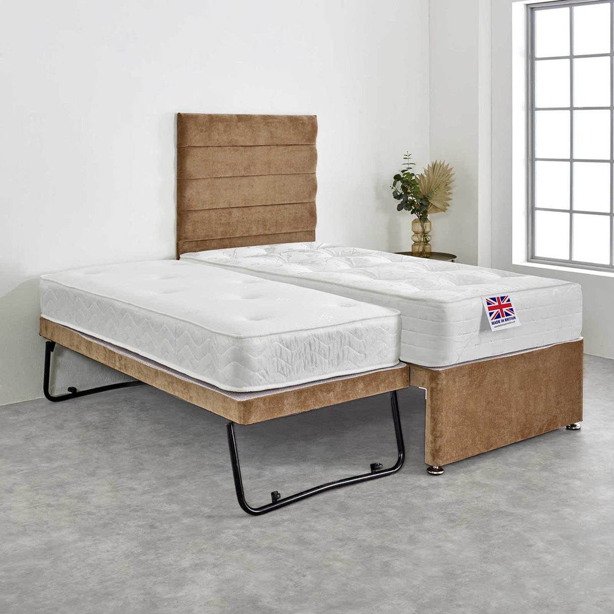 Hilton Orthopaedic Firm Sprung Divan Guest Bed with 2 x Mattresses