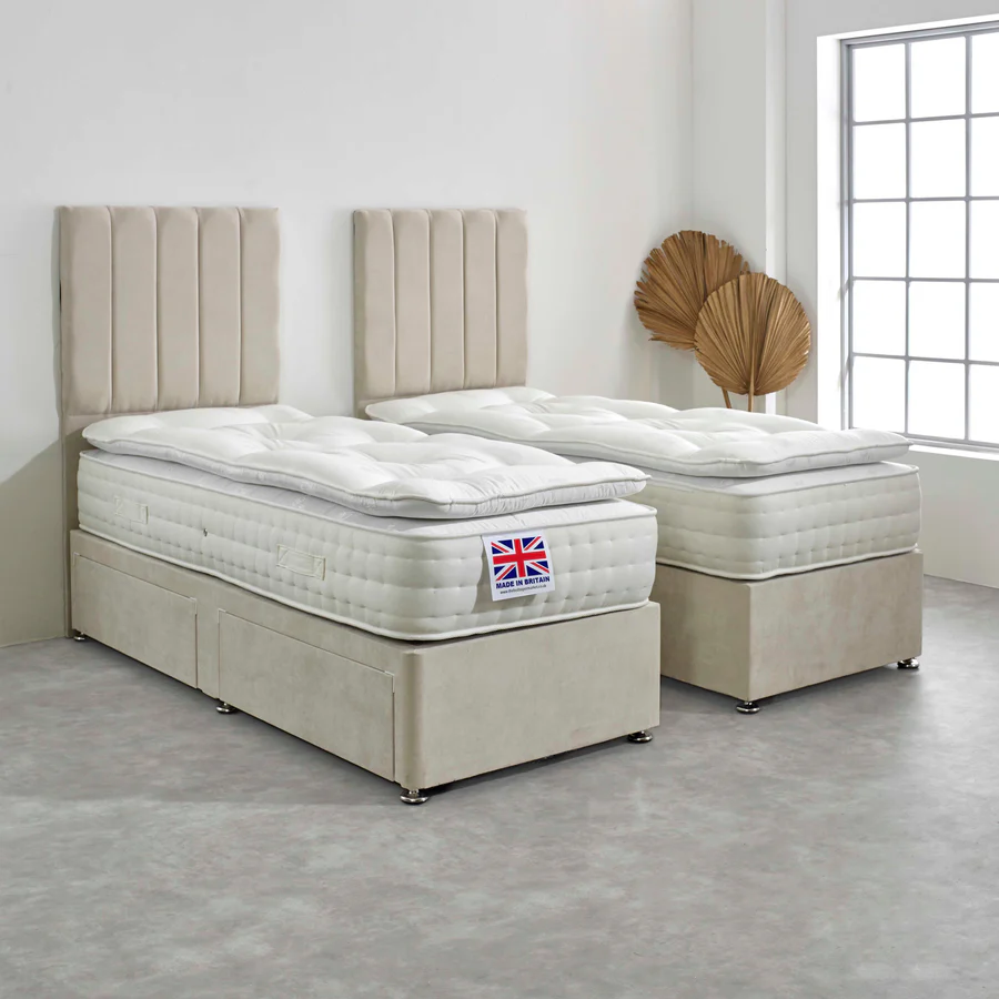 Hereford Zip and Link Coil Sprung Pillow Top Divan Bed Set