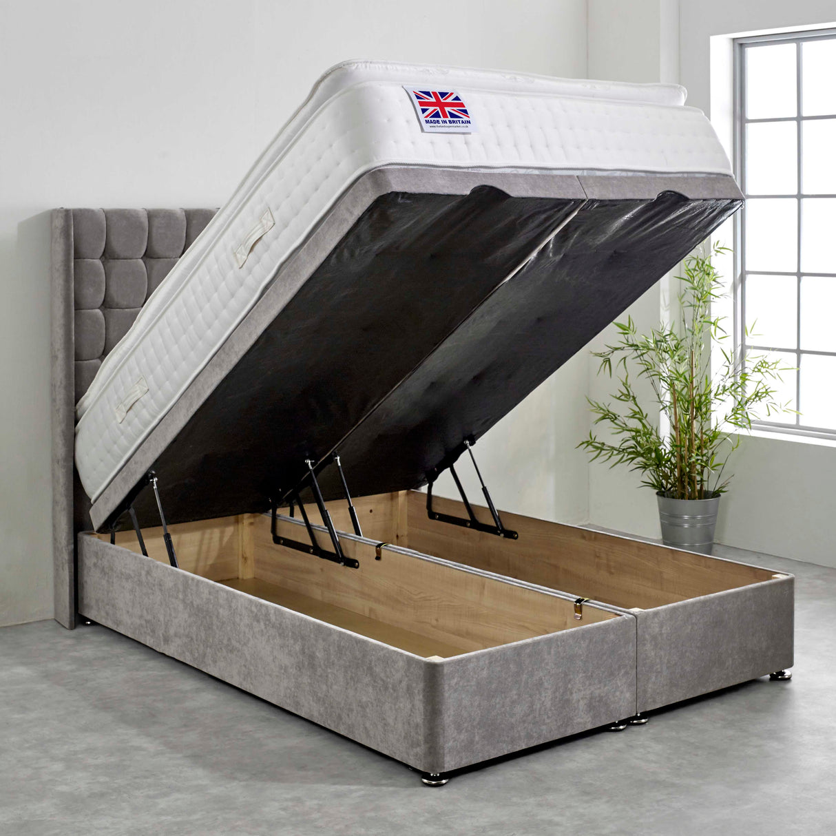 Hereford Coil Sprung Pillow Top Ottoman Bed Set