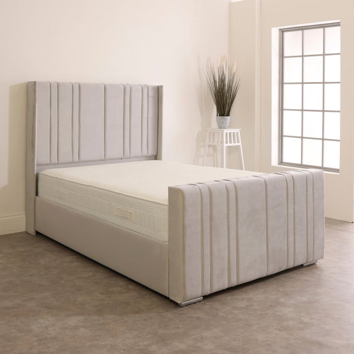 Lucia Upholstered Wingback Ottoman Bed Frame