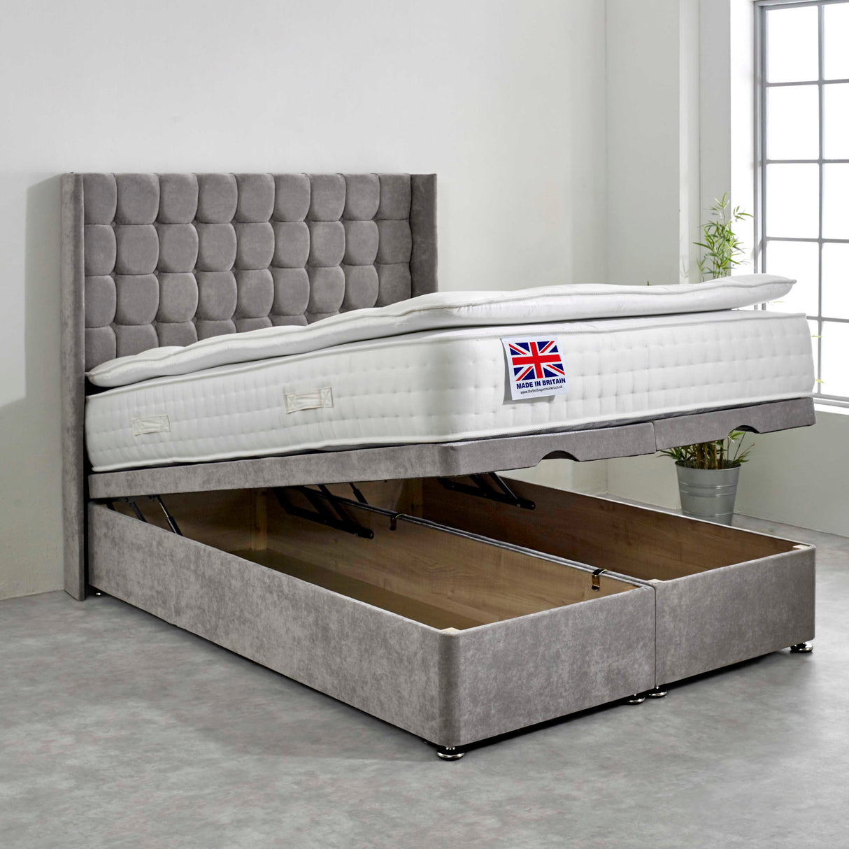 Ludlow 1000 Pocket Sprung Pillow Top Ottoman Bed Set