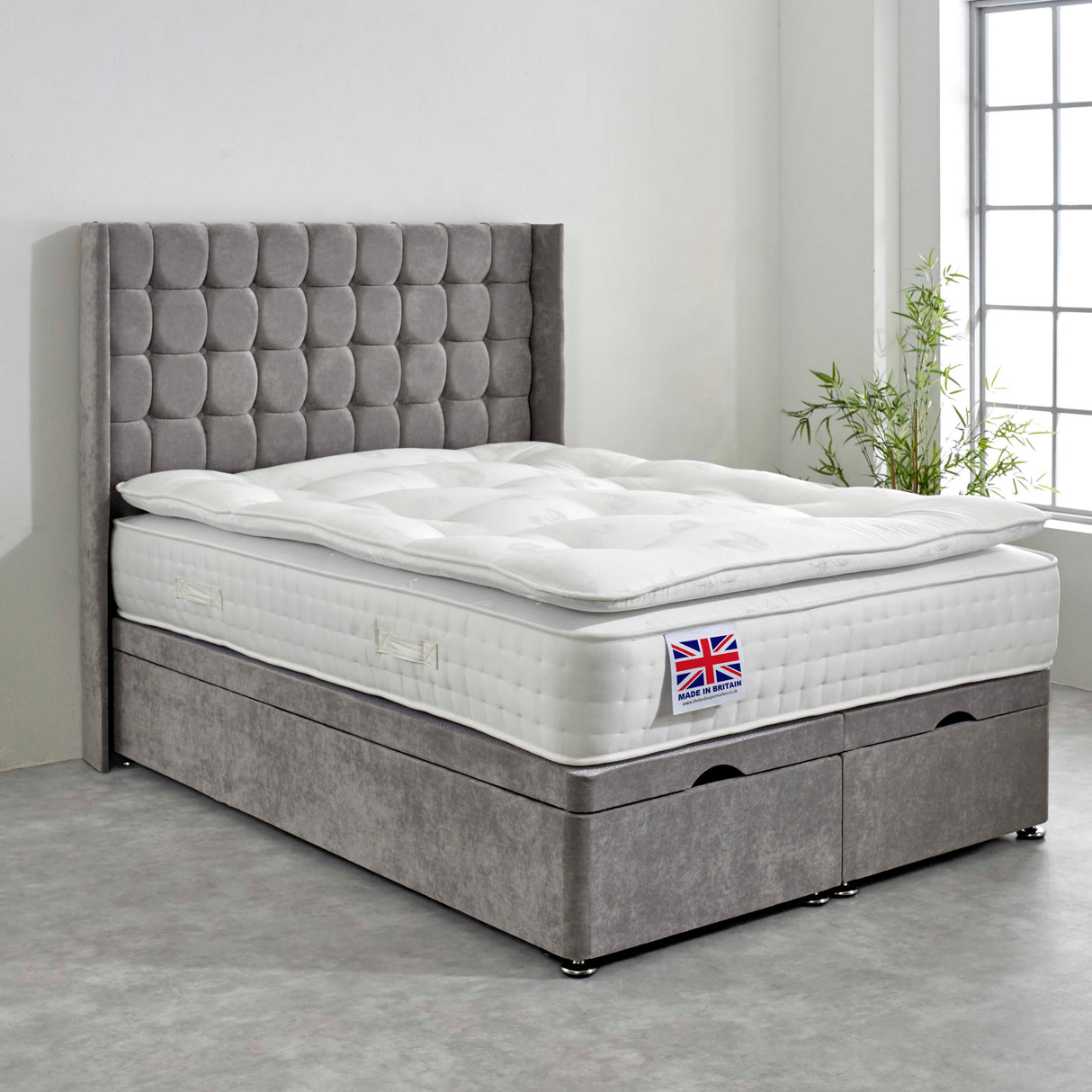 Ludlow 1000 Pocket Sprung Pillow Top Ottoman Bed Set