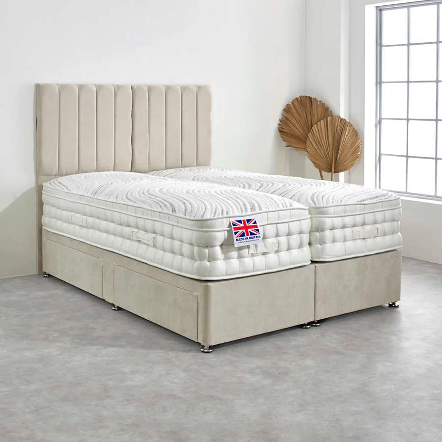 Suffolk Zip and Link Pillowbox Hand Stitched Memory Pocket Divan Bed Set