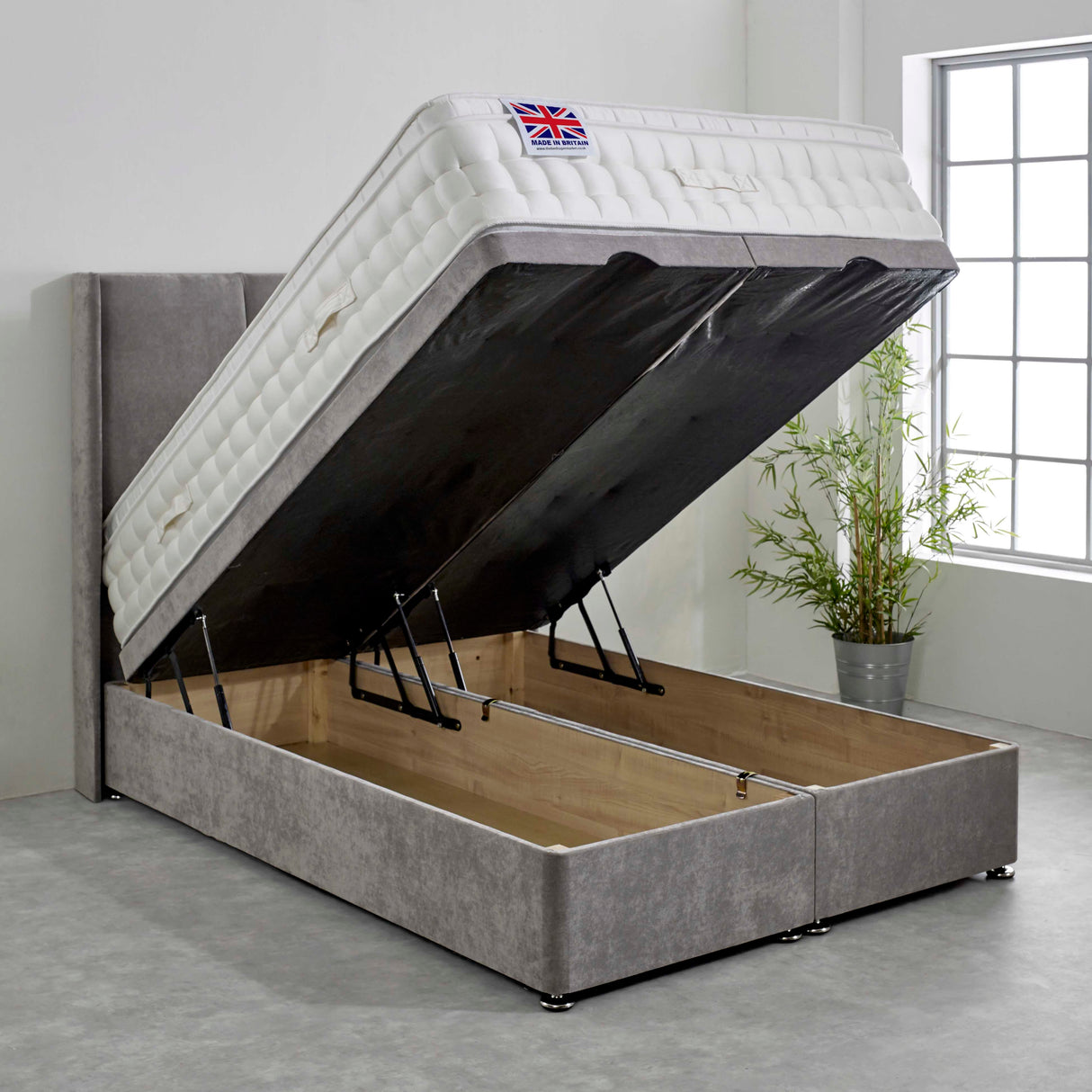 Suffolk Pillowbox Hand Stitched Memory Pocket Ottoman Bed Set