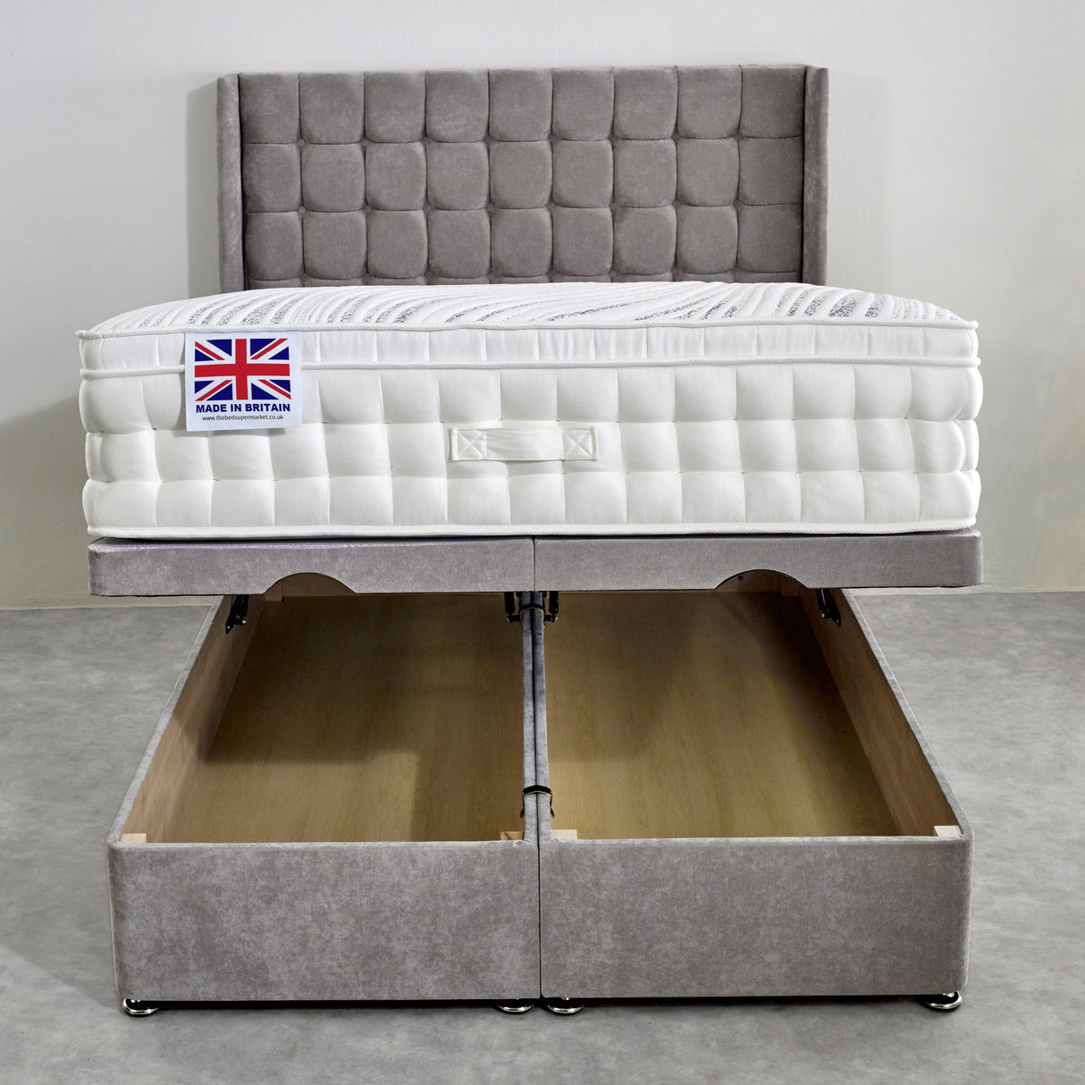 Suffolk Pillowbox Hand Stitched Memory Pocket Ottoman Bed Set
