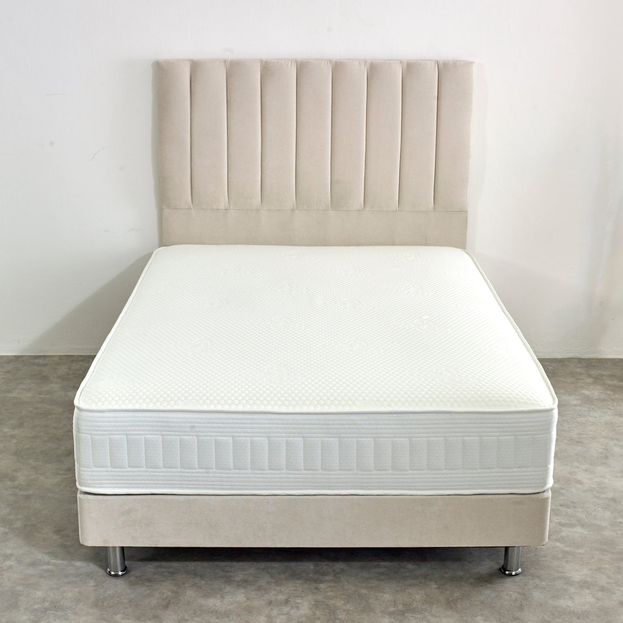 Divan Bed Base on Chrome Metal Legs