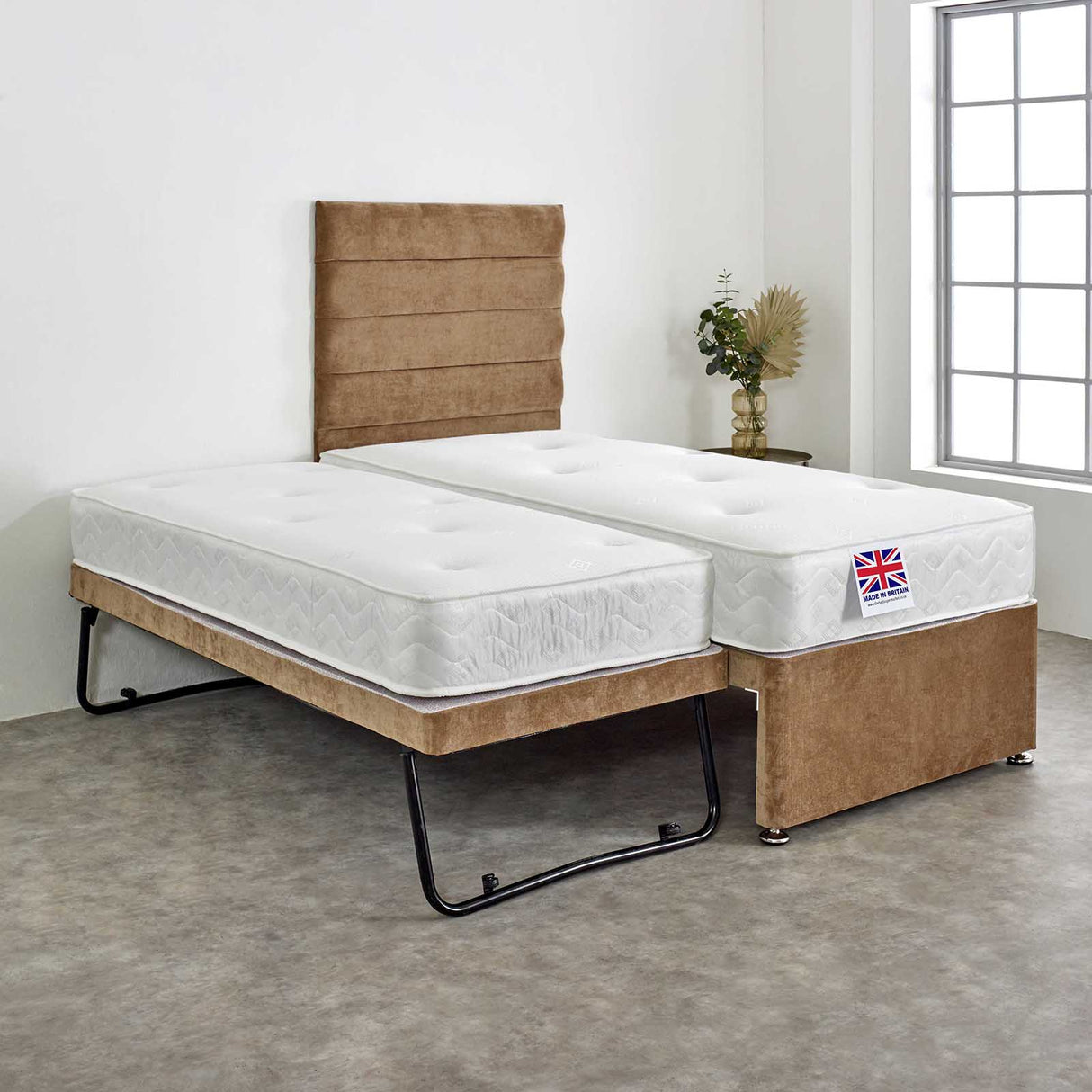 Winter/Summer Memory Sprung Divan Guest Bed with 2 x Mattresses