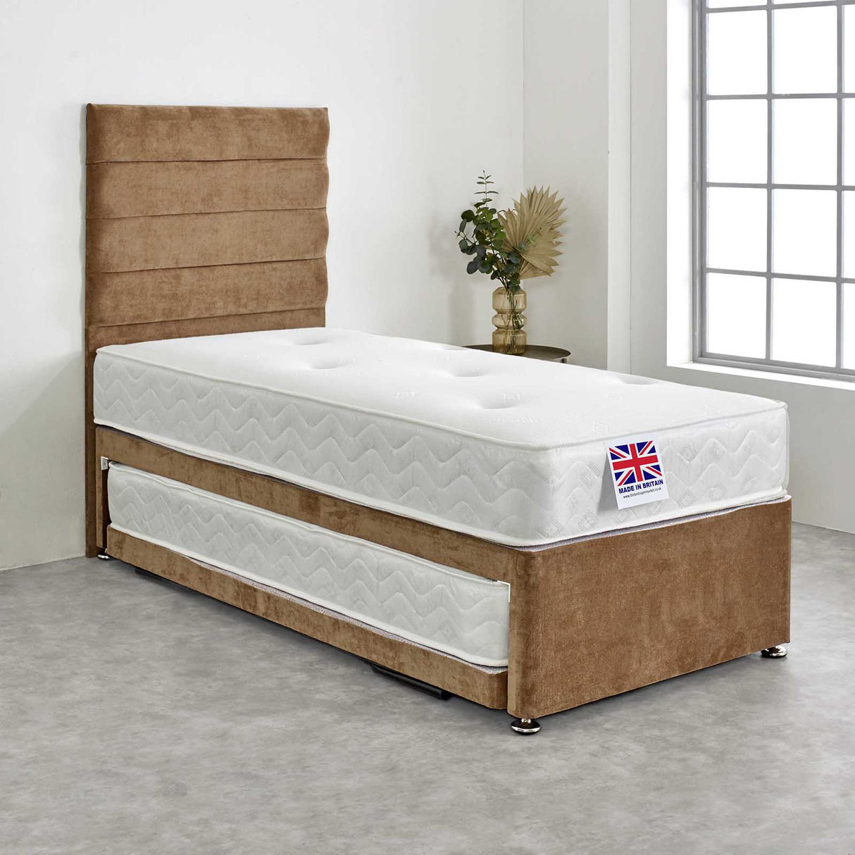 Winter/Summer Memory Sprung Divan Guest Bed with 2 x Mattresses