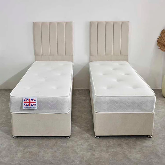 Winter/Summer Zip and Link Memory Foam Sprung Divan Bed Set