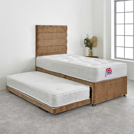 Kendal Orthopaedic Foam Sprung Divan Guest Bed Set with 2 x Mattresses