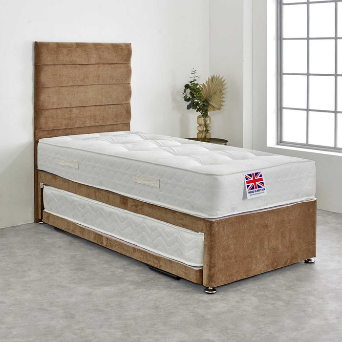 Kendal Orthopaedic Foam Sprung Divan Guest Bed Set with 2 x Mattresses