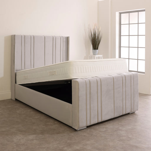 Lucia Upholstered Wingback Ottoman Bed Frame